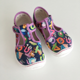 Fare Bare dětské papuče na suchý zip fialová