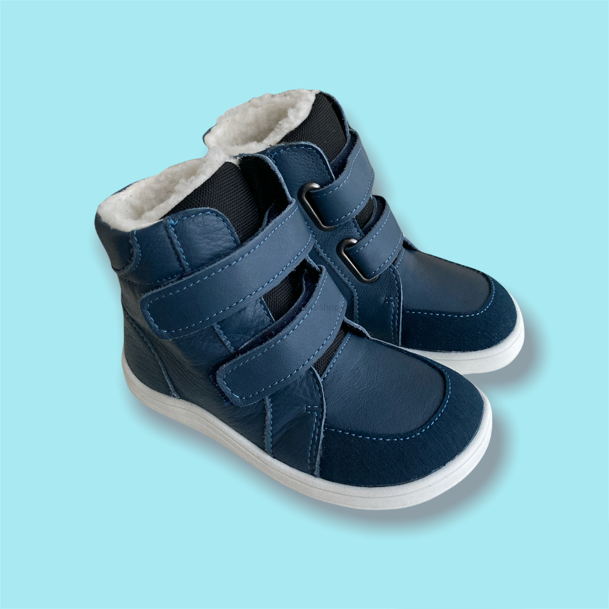 Baby Bare Shoes - Febo Winter Asfaltico - Navy